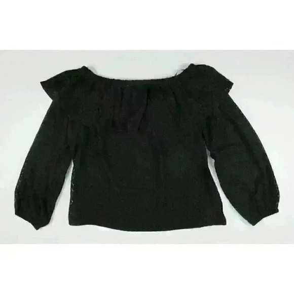 NEW! MICHAEL Michael Kors Women's L Ruffle Off-the-Shoulder Top In Black NWT $98 - Picture 3 of 4